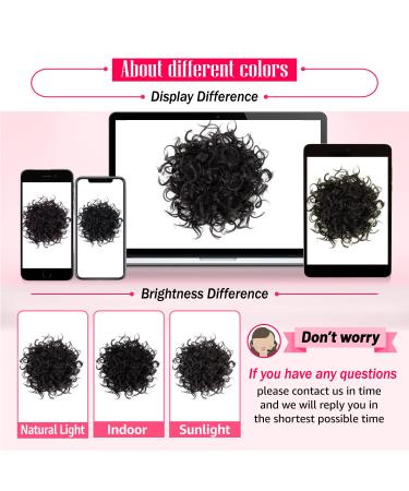 Adancyler Messy Bun Hair Piece for Women - Curly Drawstring Ponytail Extension | Short Synthetic Hairpiece - Black 10 Inch - Buy Online on GoSupps.com