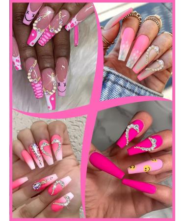 30-Piece Nail Art Rhinestones - Ebanku 3D Heart Charms for DIY Nail Decoration | Manicure Jewelry for Women & Girls - Buy Online on GoSupps.com