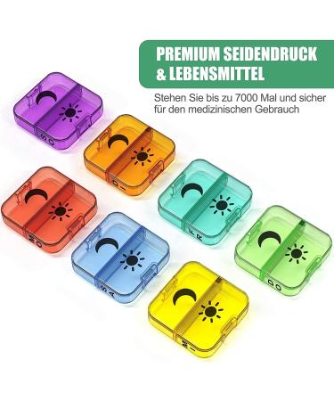 Buy XL 14 Compartment Tablet Box | 7-Day Pill Organizer with Evening Compartments | Medication Dose Dispenser (Blue) - International Shipping Available - Buy Online on GoSupps.com