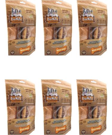 Eva & Wall-e Bully Sticks for Dogs 6" Dog Chew 100g Chews Beef Pizzle Each Package Contains 4 Sticks of 100 gr. 6 Packs of 24 Sticks in Total - Buy Online on GoSupps.com