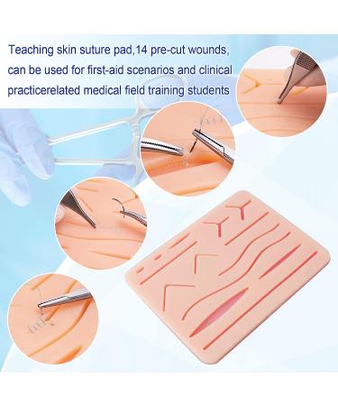 Spectabilis Suture Practice Kit for Medical & Vet Students - Large Silicone Pad with 14 Pre-Cut Wounds & Comprehensive Tool Set for Surgical Practice - Buy Online on GoSupps.com