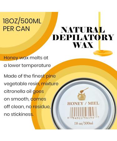 Sharonelle Soft Wax All Purpose Hair Removal Natural Depilatory Canned Wax for Sensitive Skin Canada-Made Melting Wax in Black color Canned Package (1PC Honey) 500 ml (Pack of 1) Honey - Buy Online on GoSupps.com