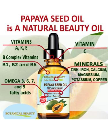 Botanical Beauty PAPAYA SEED OIL WILD GROWTH 100% Pure Natural Virgin Unrefined Undiluted Cold Pressed Carrier Oil for Face Skin Hair Lip Nails 0.5 Fl. oz. - 15 ml - Buy Online on GoSupps.com