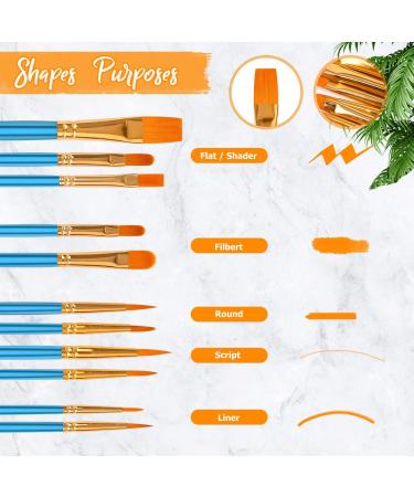 Soucolor Acrylic Paint Brushes Set - 20Pcs Round Pointed Artist Paintbrushes for Acrylic, Oil, Watercolor - Ideal for Canvas, Rock, Body, Face, Nail Art - Halloween Pumpkin Crafts Supplies - Buy Online on GoSupps.com