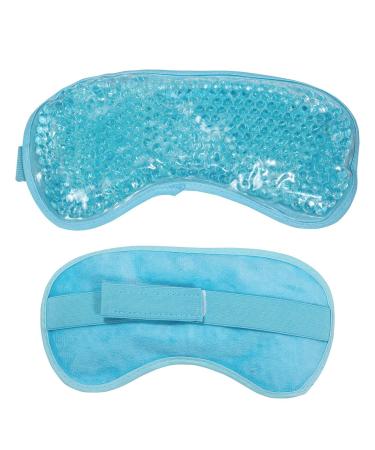 Cooling Eye Mask Reusable Gel Eye Mask for Puffy Eyes Ice Eye Mask Cold Eye Mask Frozen with Plush Backing for Headache Migrain Stress Relief-Color Pastel Blue