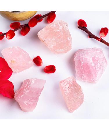 1lb Bulk Rose Quartz Rough Stones - Natural Raw Stones for Tumbling, Cabbing, Decoration - Wicca & Reiki Pink - Buy Online on GoSupps.com