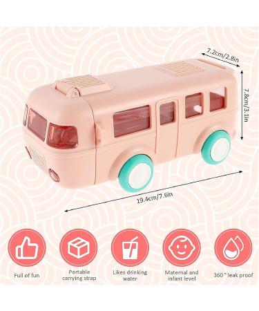 Knixhult 2023 New Portable Bus-Shaped Water Cup | 16 oz Leak-Proof Straw Cup with Shoulder Strap | Cute Athletic Drinking Bottle for Kids | Detachable & Cartoon Design (C-Yellow) - Buy Online on GoSupps.com