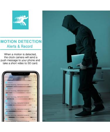 GooSpy Hidden Camera Clock | WiFi Spy Camera FHD 1080P | Wireless Nanny Cam with Night Vision | Motion Detection Alert - Buy Online on GoSupps.com