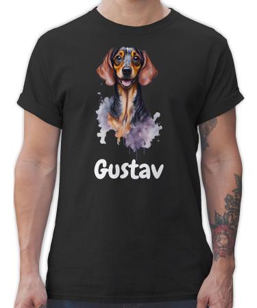 Gift with name personalized by Shirtracer - T-Shirt Men - Dogs - Dachshund - Dog Owners Gift 02 Black M