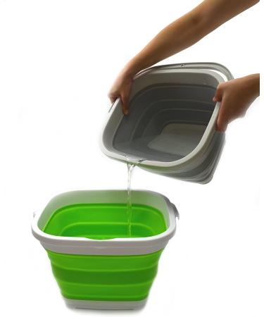 Sammart 11L Collapsible Rectangular Handy Basket - 2.9 Gallon Space-Saving Bucket, Gray - Buy Online on GoSupps.com