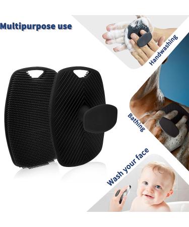 Men's Soft Silicone Body Scrubber | Exfoliating & Nourishing | Lather Boosting Bristles | No-Slip Handle | Easy to Clean | Black (1pc) - Buy Online on GoSupps.com