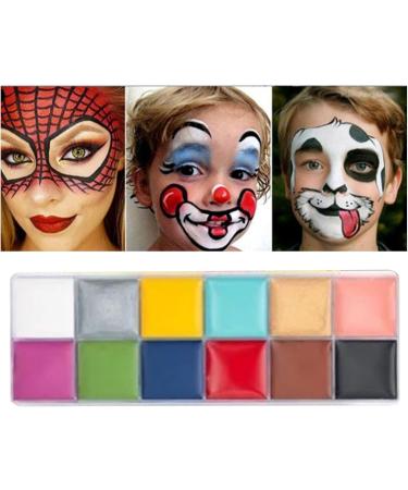  Pongnas Pongnas 12-Color Cosmetic Palette 3.4oz Quick-Drying Water-Based Professional Body Makeup for Parties - Buy Online on GoSupps.com