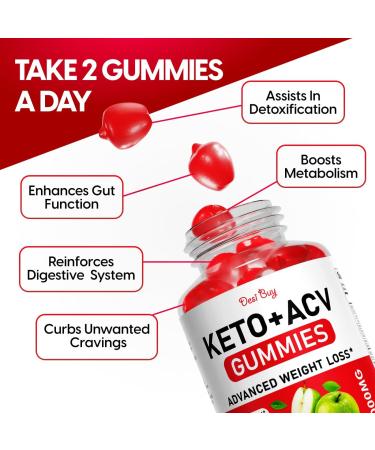 Keto ACV Gummies - Advanced Apple Cider Vinegar Supplement 1000 mg Gluten-Free Delicious Apple Flavor for Men & Women Made in USA - Buy Online on GoSupps.com