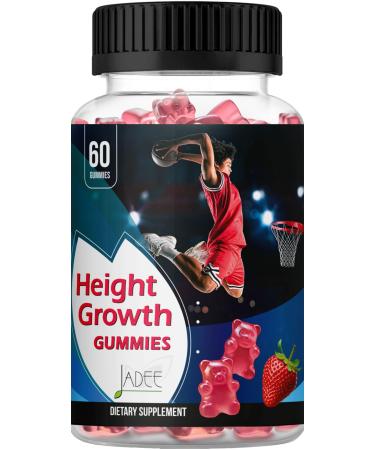 Jadee Height Growth Gummies for Teens & Kids Calcium 325mg, Teen Vitamins D3,K2,C, Magnesium, Ashwagandha, Zinc, L-Arginine - Bone Healthy Growth, Development & Strength - Height Increase & Immunity