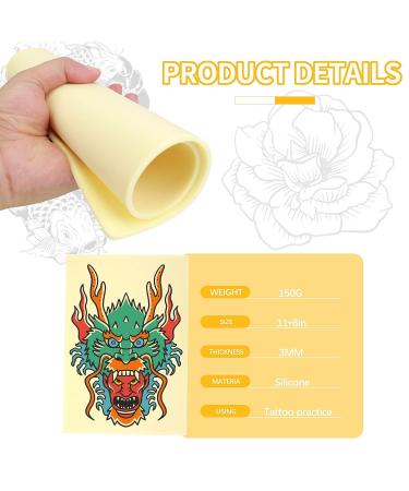 6 Pcs 4mm Tattoo Skin Practice Kit with 2 Tattoo Templates - Silicone Fake Skin for Beginners & Pros - Buy Online on GoSupps.com