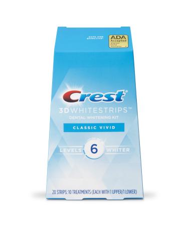 Crest 3D Whitestrips Dental Whitening Kit Classic Vivid 20 Strips