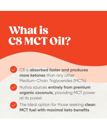 Nutiva Organic C8 MCT Oil 12 Fl Oz - Keto Fuel from Non-GMO Coconuts, 14g MCT, USDA Organic - Vegan & Gluten-Free - Energy Boost for Coffee, Shakes & Salads - Buy Online on GoSupps.com
