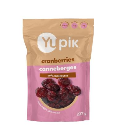 Yupik Dried Cranberries 227 g Gluten-Free Kosher Dried Fruits Whole Cranberries Lightly Sweetened Healthy Snacks