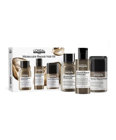 L'Or al Professionnel LOr al Professionnel Mini Trio Discovery Set Shampoo RinseOff Serum LeaveIn Very Damaged Hair Restores With Peptides Bonder and 5 Amino Acids Absolut Repair Molecular 100 ml 75 ml 50 ml