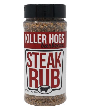 Killer Hogs Steak Rub | Championship BBQ and Grill Seasoning for Beef, Steak, Burgers, and Chops | Salt, Pepper, Herbs, and Spices | 16 Ounces by Volume (11oz Net Weight) 1 Pound (Pack of 1)
