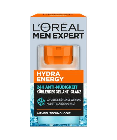 L'Or al Men Expert Cooling Gel for Men Anti Shine Anti Fatigue Hydra Energy 1 x 50ml 50 ml (Pack of 1)