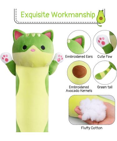 Yamepuia Long Avocado Cat Pillow 56CM - Soft Avocado Hugging Plush Doll for Kids, Boys, and Girls - Buy Online on GoSupps.com