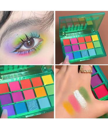 CARL Eyeshadow palette in 15 colors green blue purple matte shimmering colorful well pigmented green eyeshadow spring long lasting - Buy Online on GoSupps.com