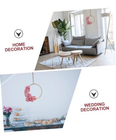 Gadpiparty Iron Craft Wrought Iron Gate Hanging Wreath Rose Pendant Artificial Flower Wall Nordic Decor Wall Hanging Rosy 20x20cm - Buy Online on GoSupps.com