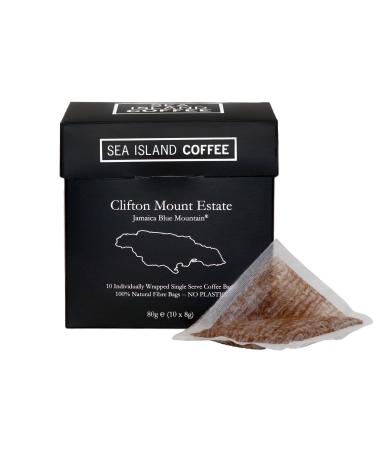 Jamaica Blue Mountain - 10 Single Use Coffee Bags - Sea Island Coffee - 100% Authentic Blue Mountain Ground Coffee