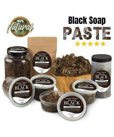 African Black Soap Paste 12 oz - 100% Natural Raw Soap for Acne Eczema Psoriasis Dry Skin & Scar Removal - Handcrafted & Imported from Ghana - Buy Online on GoSupps.com
