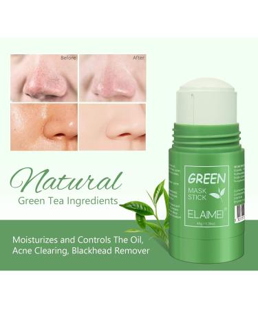 Green Mask Stick Green Tea Purifying Clay Mask Deep Cleansing Pores Blackhead Remover Moisturizing Oil Control for Face Hydrates Suitable for All Skin Types - Buy Online on GoSupps.com