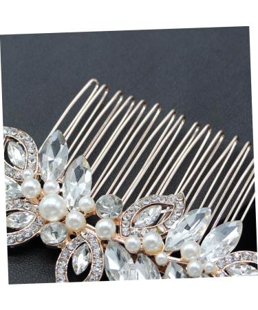 Ipetboom Silver Hair Clip Pearl Hair Comb Gold Headpiece Wedding Hair Combs Bridal Headdress Bridal Comb Wedding Hair Accessory Hair Combs for Pearl Hair Barrettes Bride Rose Accessories - Buy Online on GoSupps.com