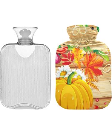 Naanle Thanksgiving Maple Leaves Heat Bottle - 1L Hot Water Bottle for Bed & Hand/Foot Pain Relief | Heat & Cold Therapy - Buy Online on GoSupps.com