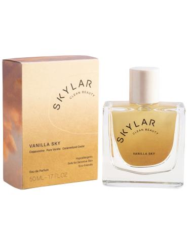 Skylar Vanilla Sky Eau de Parfum -Hypoallergenic & Clean Perfume for Women & Men Vegan & Safe for Sensitive Skin- Notes of Cappuccino Vanilla & Caramelized Cedar - 50mL /1.7 Fl oz