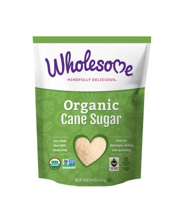 Wholesome Organic Cane Sugar Fair Trade Non GMO  Gluten Free 10 Pound (Pack of 1) - Packaging May Vary Organic Cane Sugar 10 Pound (Pack of 1)