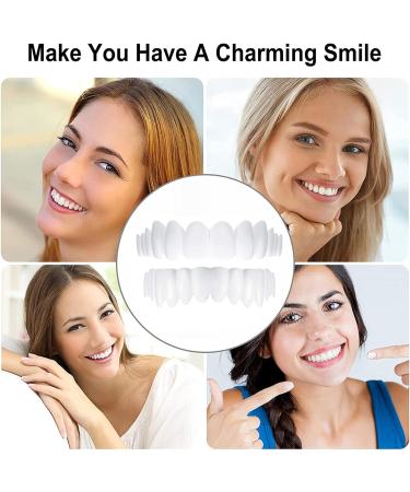 Brigtviee Cosmetic Dentures & Temporary Veneers - Upper & Lower Tooth Whitening for Men & Women | Recover Your Smile with Mini Tweezers - Buy Online on GoSupps.com
