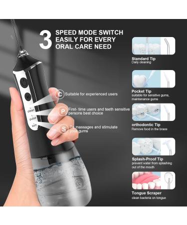 Portable Cordless Water Dental Flosser - Rechargeable IPX7 Teeth Cleaner for Travel & Home - Powerful Dental Oral Irrigator for Braces Care - Grey - Buy Online on GoSupps.com