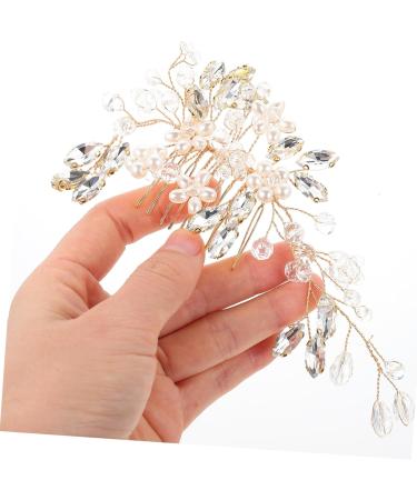 Ipetboom Pearl Hair Comb Bridal Hair Comb Wedding Bridal Flower Hair Comb Bridal Hair Clip Wig Combs Festive Rhinestone Hair Clip Bride Headdress Crystal Bridesmaid Girl Headband - Buy Online on GoSupps.com