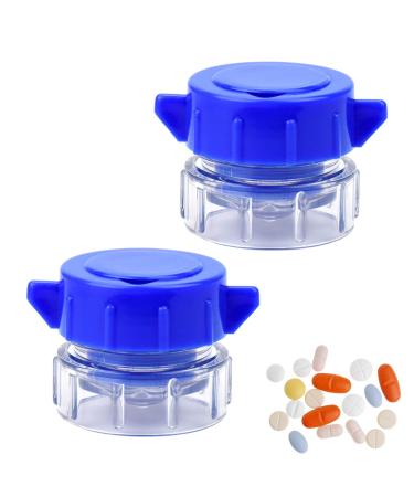 2 Pcs Pill Crusher and Grinder Professional Pill Pulverizer Tablet Crusher for Pills Vitamins Tablets Elderly Children Pets (Blue)