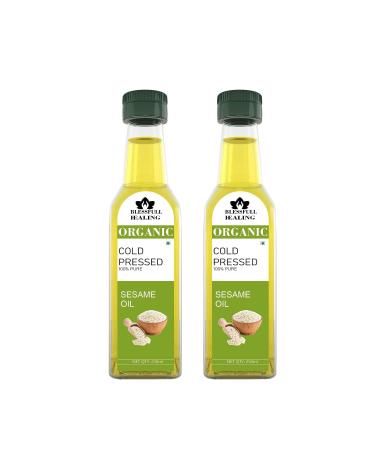 Blessfull Healing Cold Pressed Sesame Oil for Healthy Cooking Skin Glow 250 ml / 8.45 fl oz Pack of 2