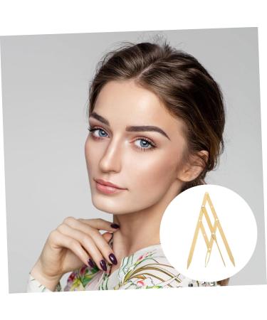 LALAFINA 2 Pcs Second Generation Scale Makeup Tools Eyebrow Measuring Ruler Eyebrow Drawing Tool Bagged Metal 1 count (Pack of 1) Goldenx2pcs - Buy Online on GoSupps.com