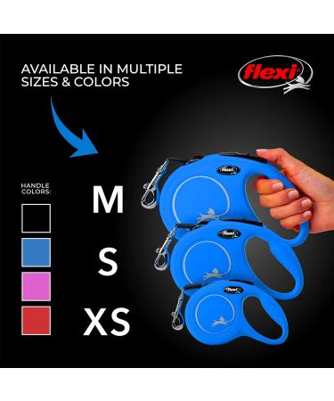 Buy Flexi Classic Retractable Dog Leash - Ergonomic Durable & Tangle-Free for Dogs up to 11.8 kg - 4.8 m (16 ft) - Small - Blue - International Shipping Available - Buy Online on GoSupps.com