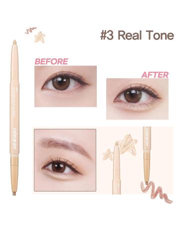 COLORGRAM Under Eye Highlighter Stick - 03 Real Tone Shimmer Cream | Brightening Under Eye Glitter Liner | Crease-proof & Smudgeproof | Long-Lasting | 0.2g - Buy Online on GoSupps.com