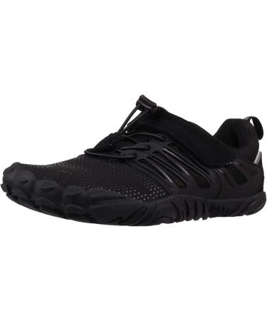 Joomra Women's Minimalist Trail Running Barefoot Shoes | Wide Toe Box | Zero Drop | Size 7.5-8 | All Black - Buy Online on GoSupps.com