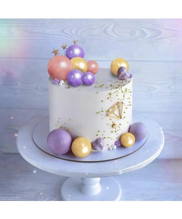 Ball Cake Topper Purple Cake Decoration with Pink Yellow ball cake toppers for Girl Women Birthday Party Baby Shower Celebration Party Boho Party Supplies (Style 1) - Buy Online on GoSupps.com