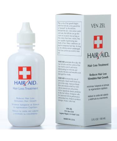 REXSOL Hair Aid Hair Loss Treatment | Stimulates Hair Growth | With pure Vitamin C & E | Yeast Cell Derivatives | Ginseng  Rosemary  Burdock & Ginkgo Biloba Extract. (150 ml / 5 fl oz)