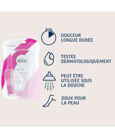  Veet VEET PURE Hair Removal Cream Under the Shower Body and Legs Normal Skin No Amonia Odour Pack of 3 x 150 ml - Buy Online on GoSupps.com
