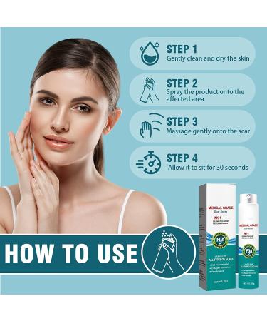 Advanced Scar Spray for All Types of Scars - Gentle Acne Scar Treatment for Face - Skin Care for Acne Prone Skin - 2PCS - Buy Online on GoSupps.com