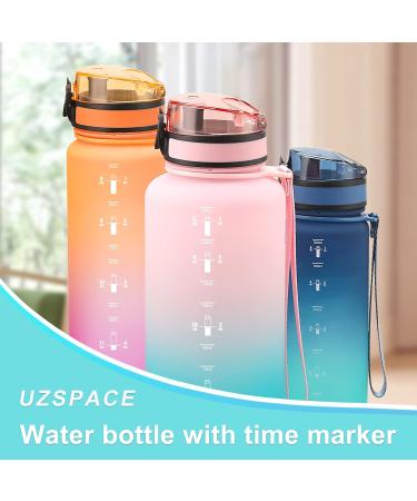 Uzspace Leak-Proof Children's Drinking Bottle - 500ml 800ml 1L Tritan & BPA-Free Sports Water Bottle in Blue-Green Gradient - Perfect for Kids & Active Lifestyles - Buy Online on GoSupps.com