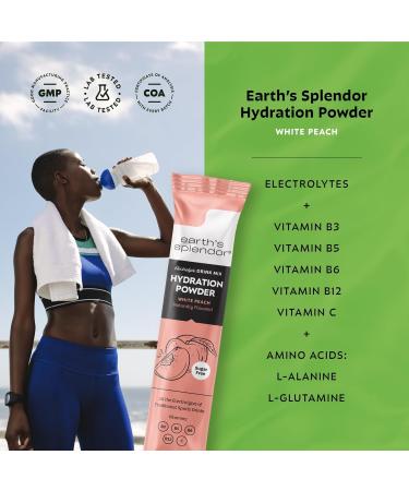 Earth's Splendor Electrolytes Powder Packets Sugar Free White Peach Hydration Sticks with Essential Vitamins for Energy & Sports Performance Travel-Friendly Single-Serve Packets for Daily Use 10 Pack - Buy Online on GoSupps.com